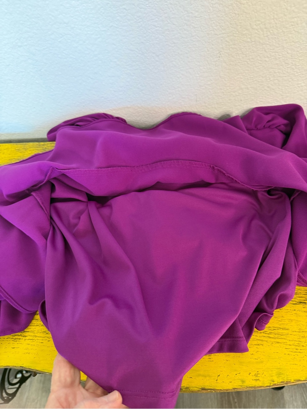 DKNY Empire Midi Dress 3/4 Ruffle Sleeves V-neck Magenta A-line Women’s Size 16 - Picture 6 of 15